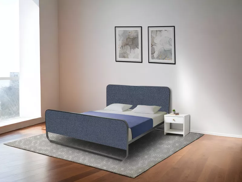 Chloe King Size Double Bed in Grey Color